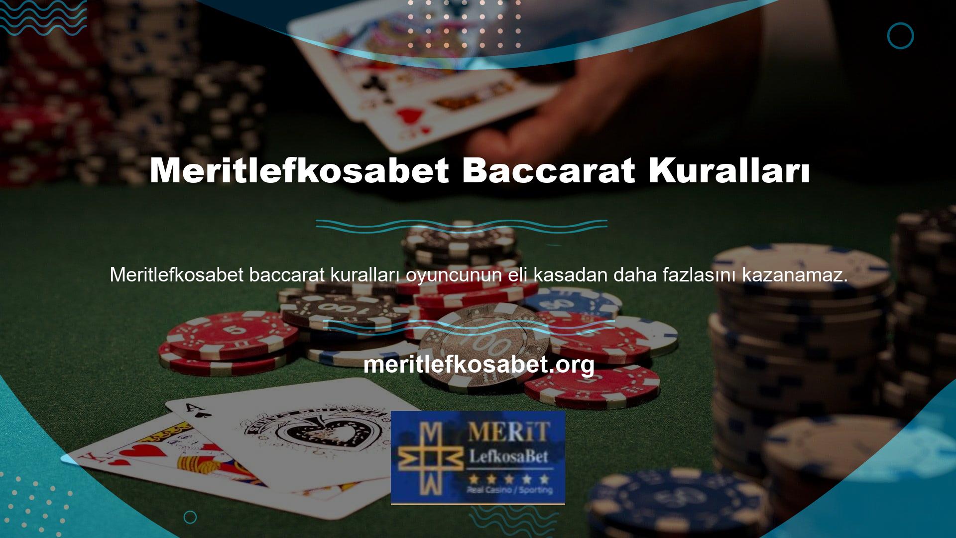 Baccarat, oyunun sonucuna bahse girdiğiniz bir oyundur
